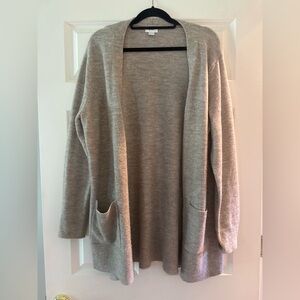 Cozy Open-Front Women's Cardigan Sweater - Neutral Taupe